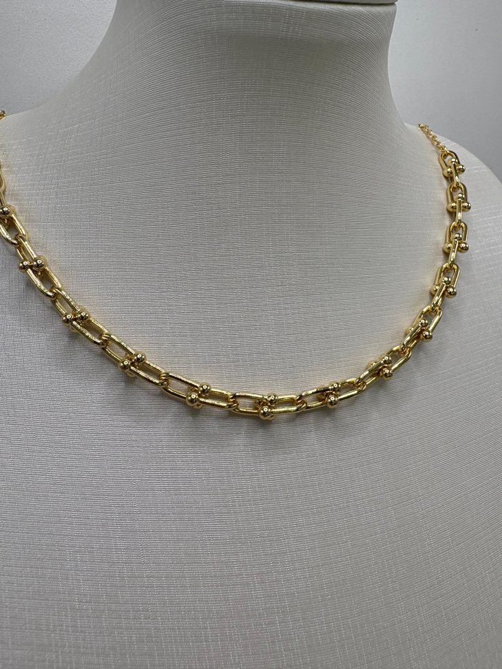 Gargantilha semijoia intercalado. - #1