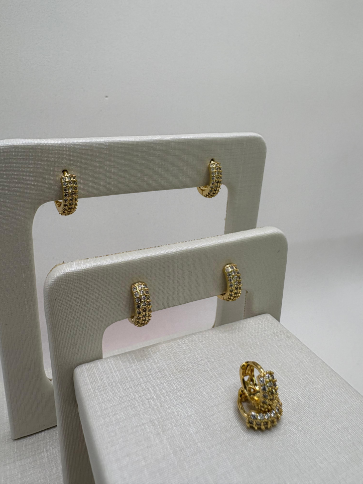 Brinco semijoia argola com zircônia - #4