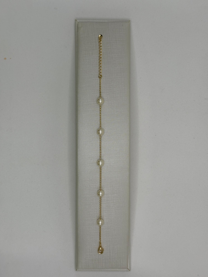 Pulseira semijoia elos com pérolas - #2
