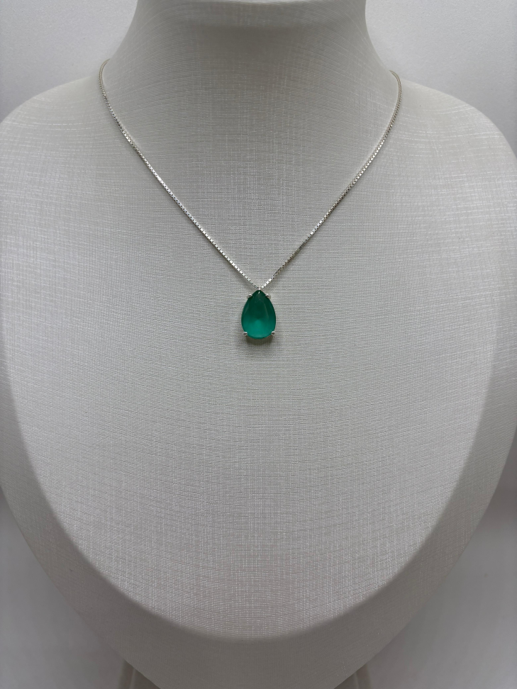 Gargantilha prata veneziana gota turmalina - #2