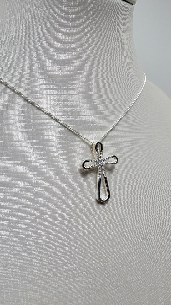 Pingente prata cruz - #2