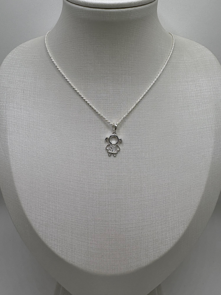 Pingente prata menina - #1