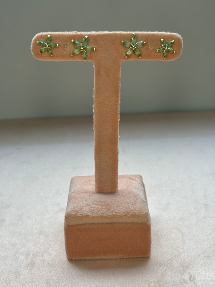 Brinco semijoia flor turmalina - #2