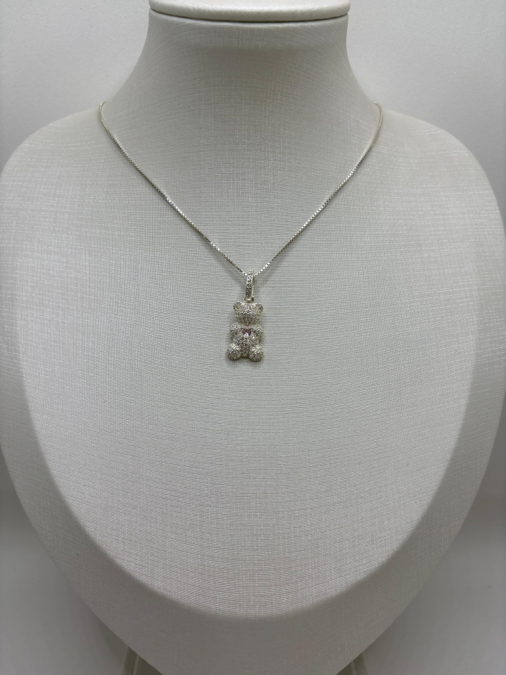 Pingente prata urso click - #2