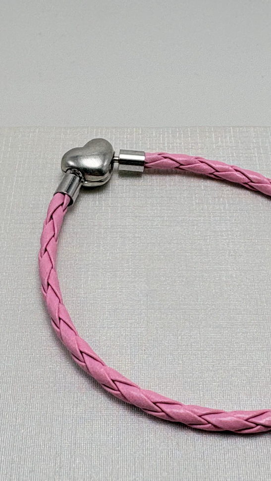 Pulseira semijoia corino rosa - #1