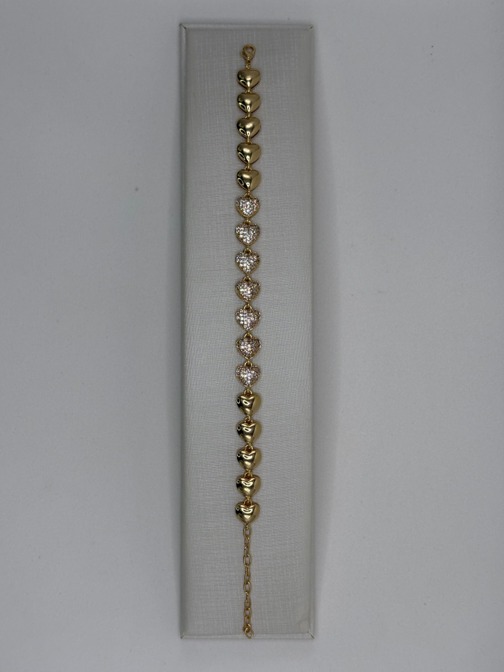 Pulseira semijoia corações - #2