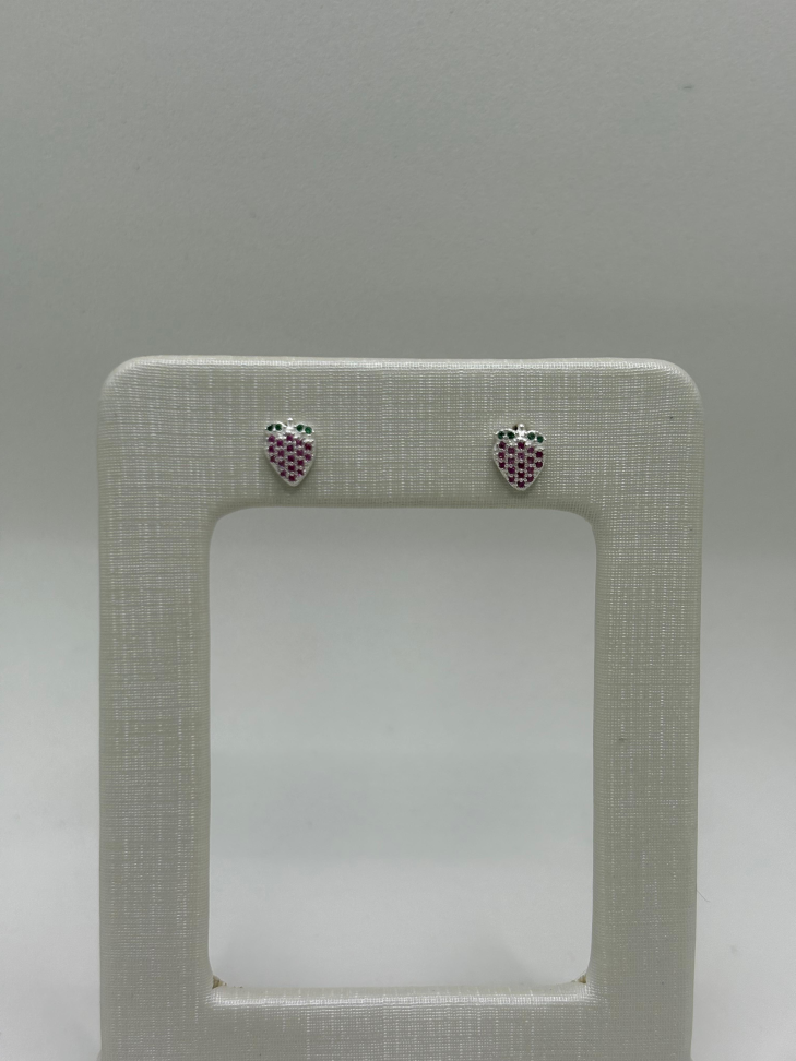 Brinco infantil prata morango - #2