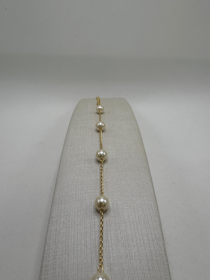 Pulseira semijoia elos com pérolas - #3