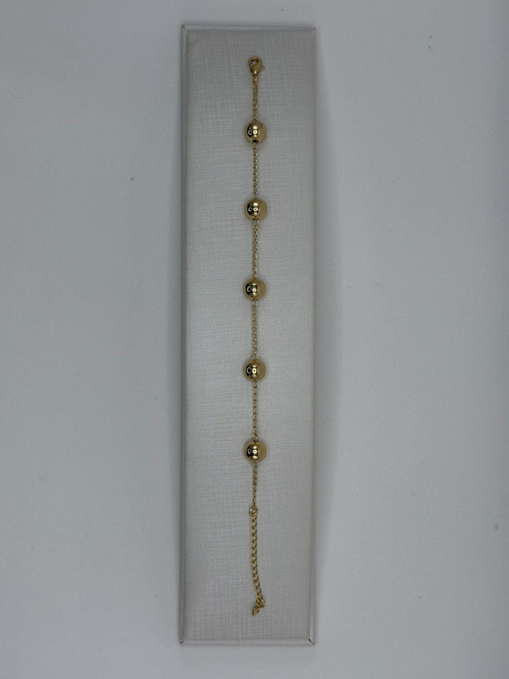 Pulseira semijoia elos com bolas - #2