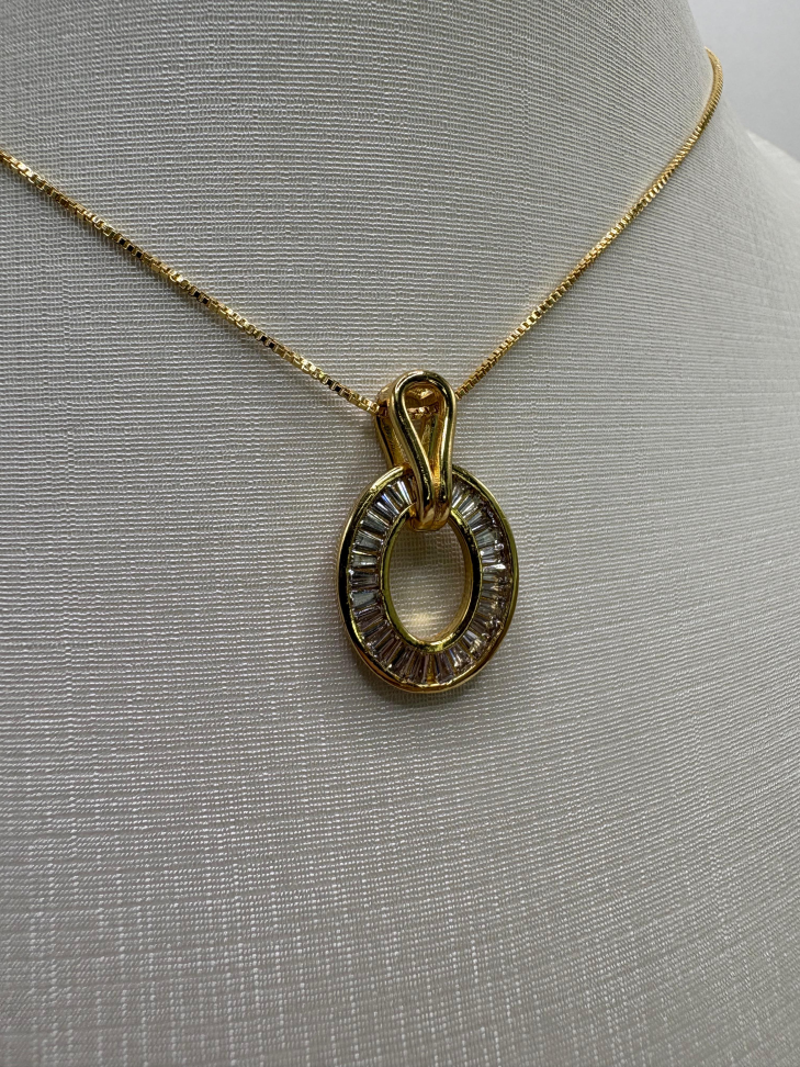 Pingente semijoia oval - #1