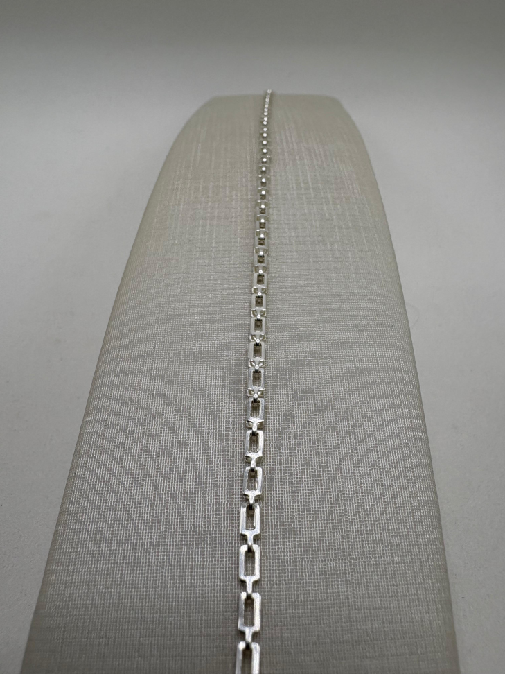 Pulseira prata retângulo duplo - #2