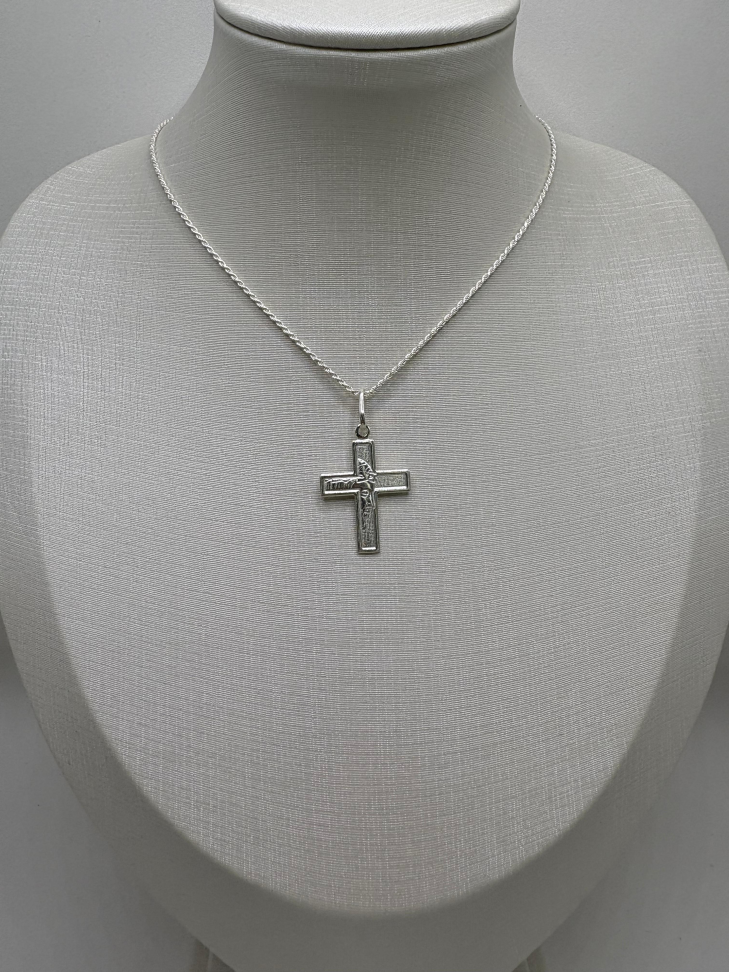 Pingente prata cruz com face de cristo - #2