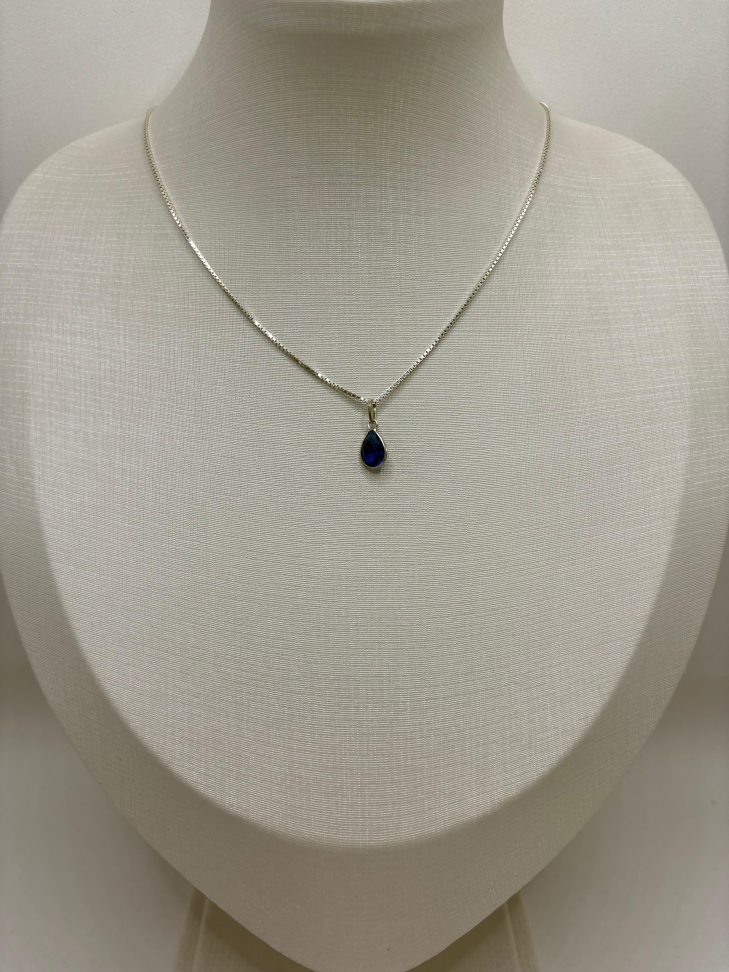 Gargantilha prata veneziana gota zircônia - #2