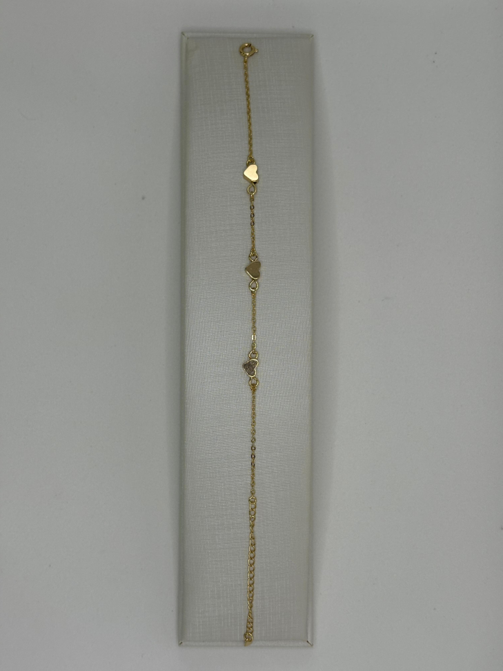 Pulseira semijoia elos com corações - #2