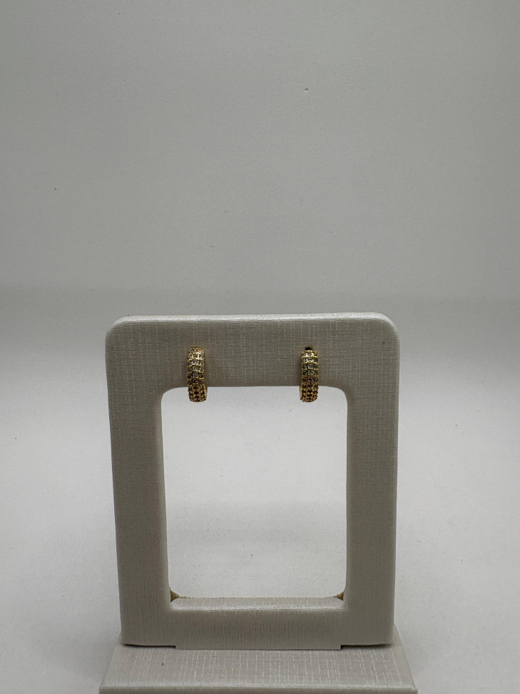 Brinco semijoia argola com zircônia - #2