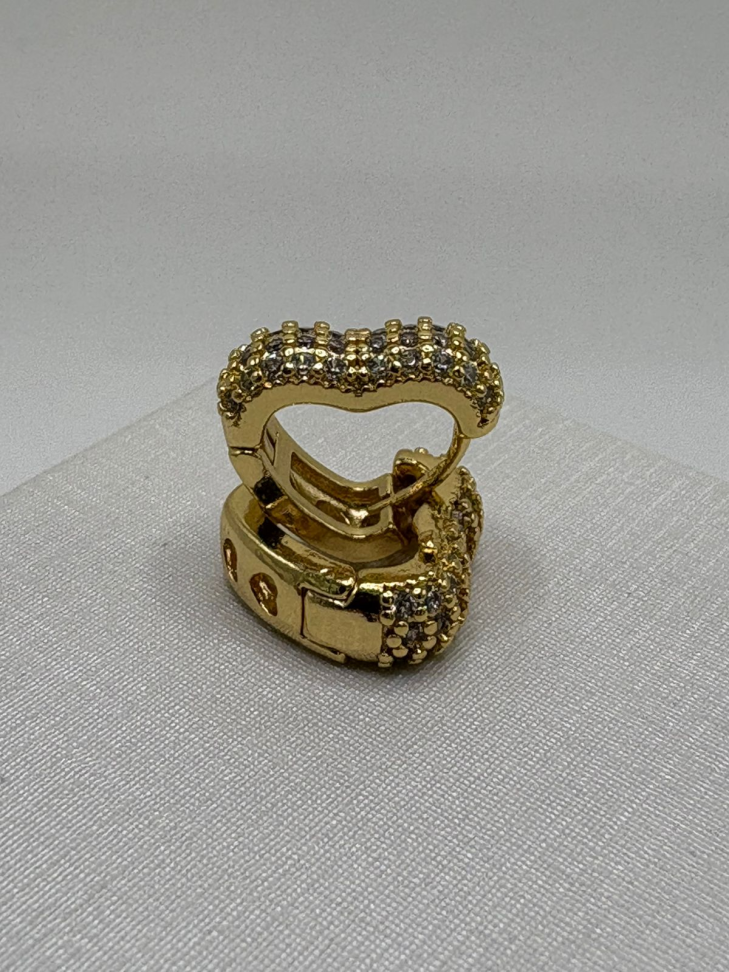 Brinco semijoia argola coração - #3