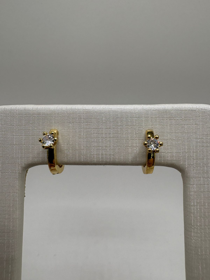 Brinco semijoia argola solitário - #2