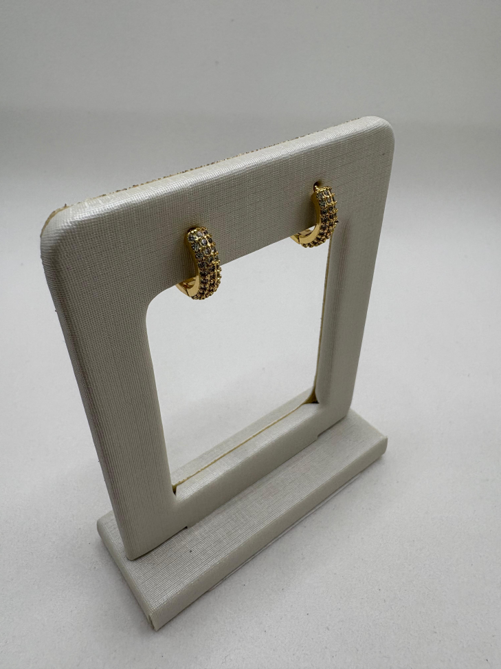 Brinco semijoia argola com zircônia - #4