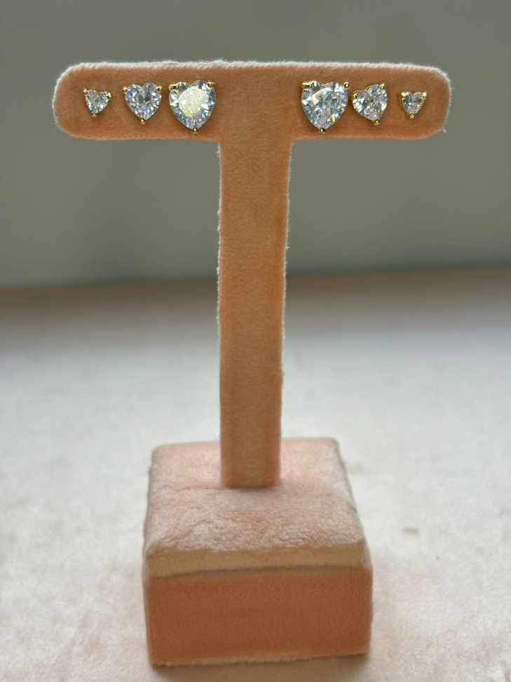 Brinco semijoia coração zircônia 8mm - #2