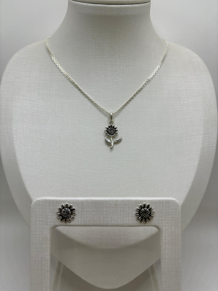 Pingente prata girassol - #3
