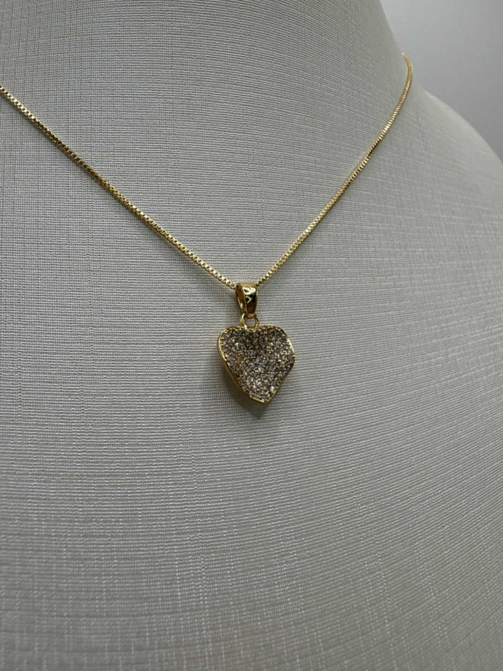 Pingente semijoia coração orgânico - #3