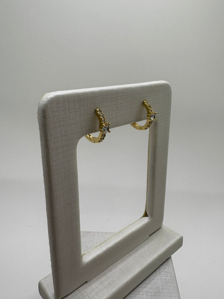 Brinco semijoia argola solitário - #3