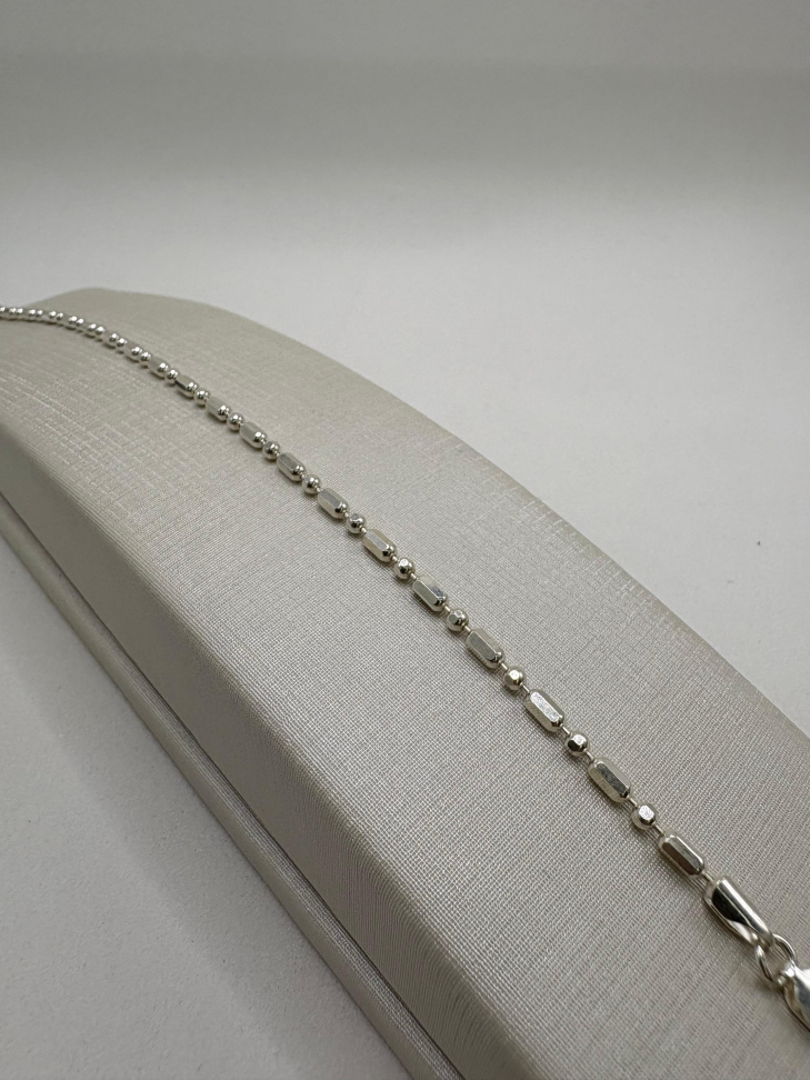 Pulseira prata bolas e canutilhos - #2