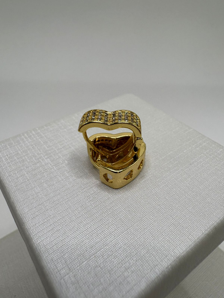 Brinco semijoia argola coração - #3