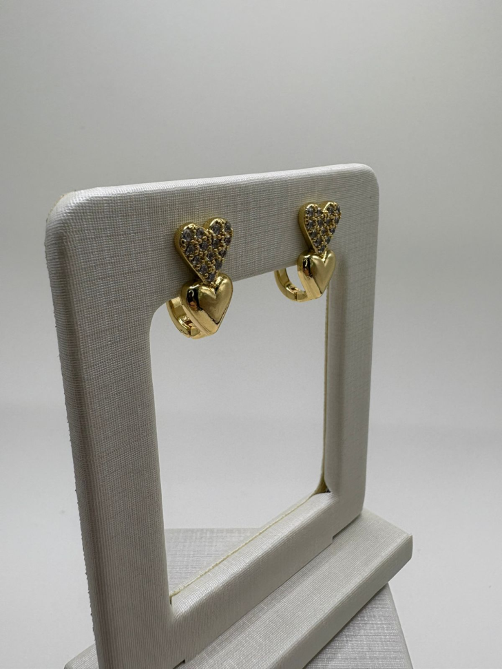 Brinco semijoia corações - #3