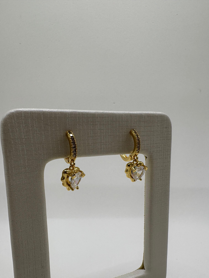 Brinco semijoia argola com pingente de coração - #2