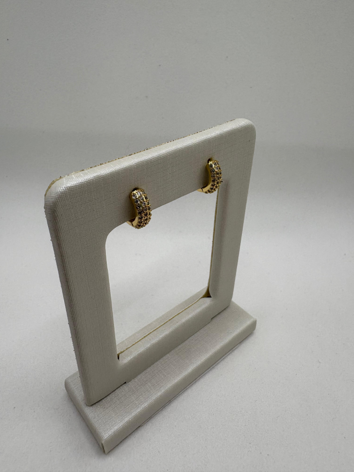 Brinco semijoia argola com zircônia - #3