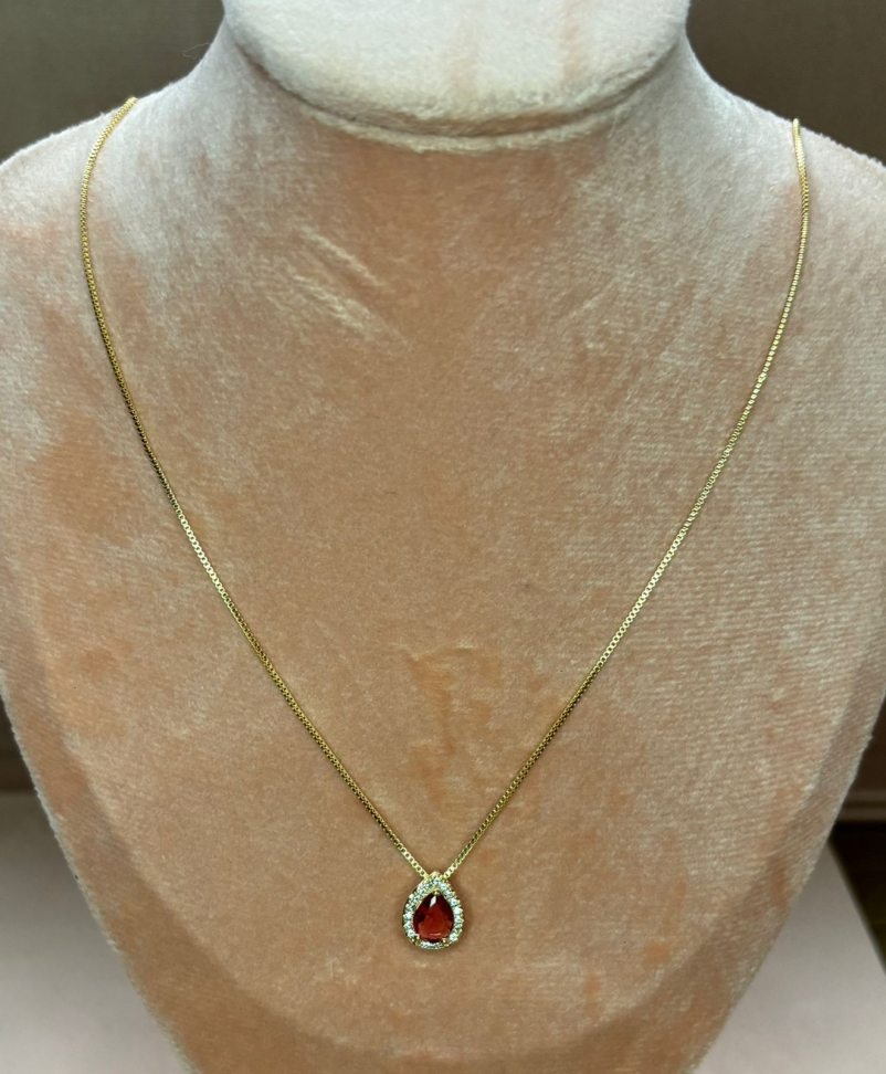 Pingente semijoia gota rubi - #2