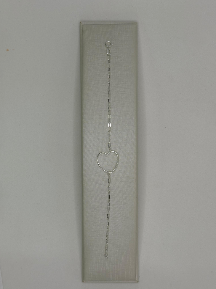 Pulseira prata cartier com coração vazado - #3