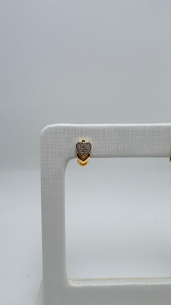 Brinco semijoia argola corações - #2