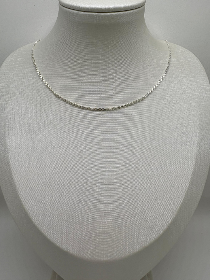 Corrente prata estreira dois fios 40cm - #2