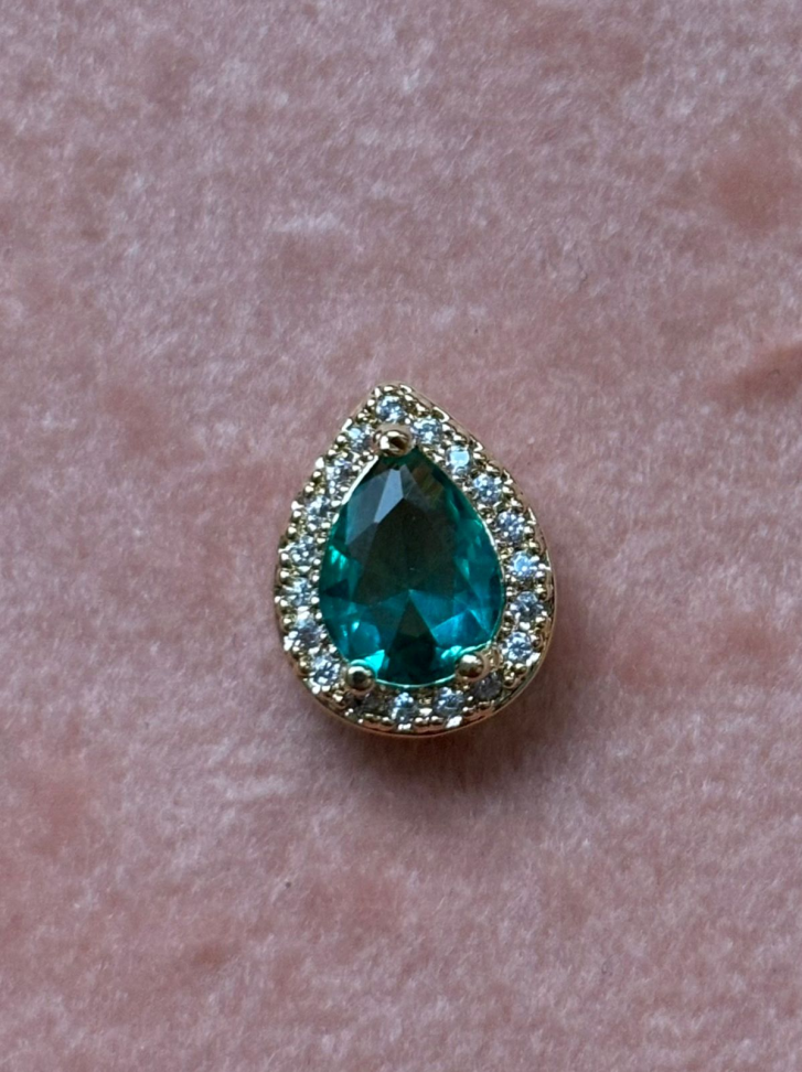 Pingente semijoia gota turmalina - #2