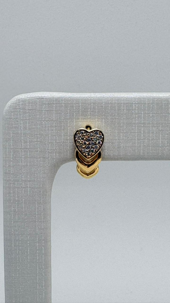 Brinco semijoia argola corações - #3