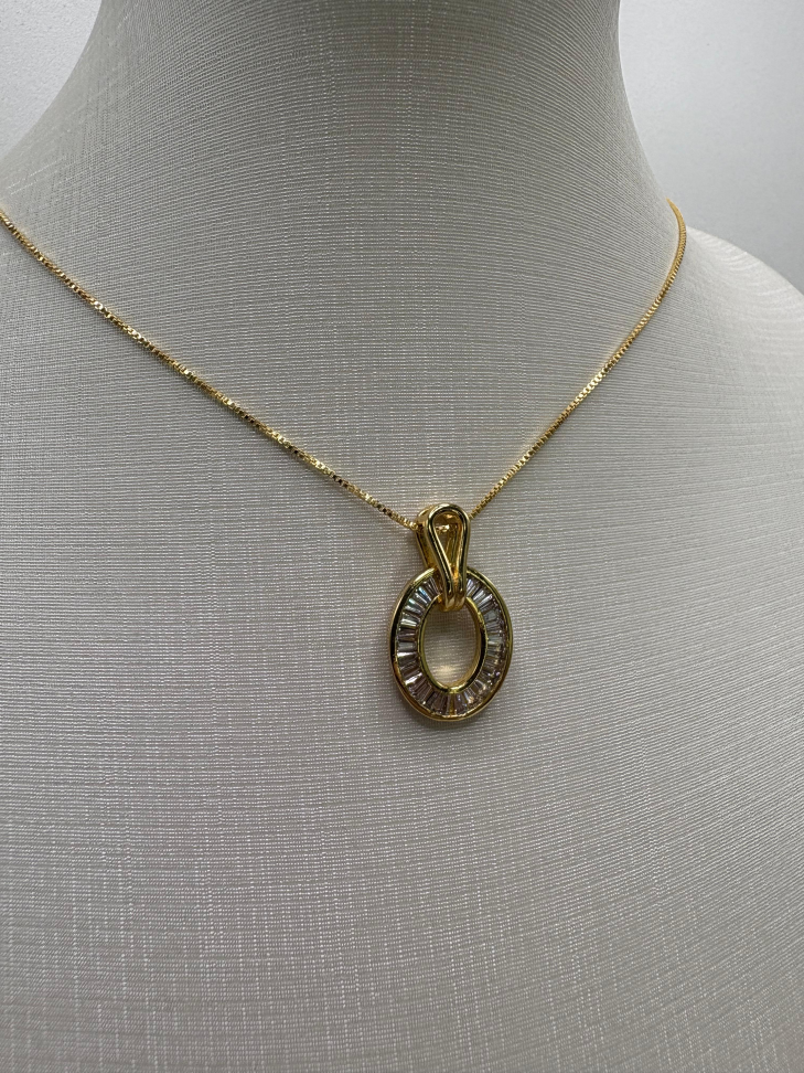 Pingente semijoia oval - #1