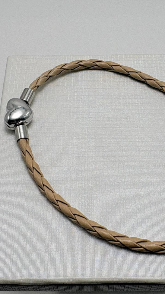 Pulseira semijoia corino bege - #1