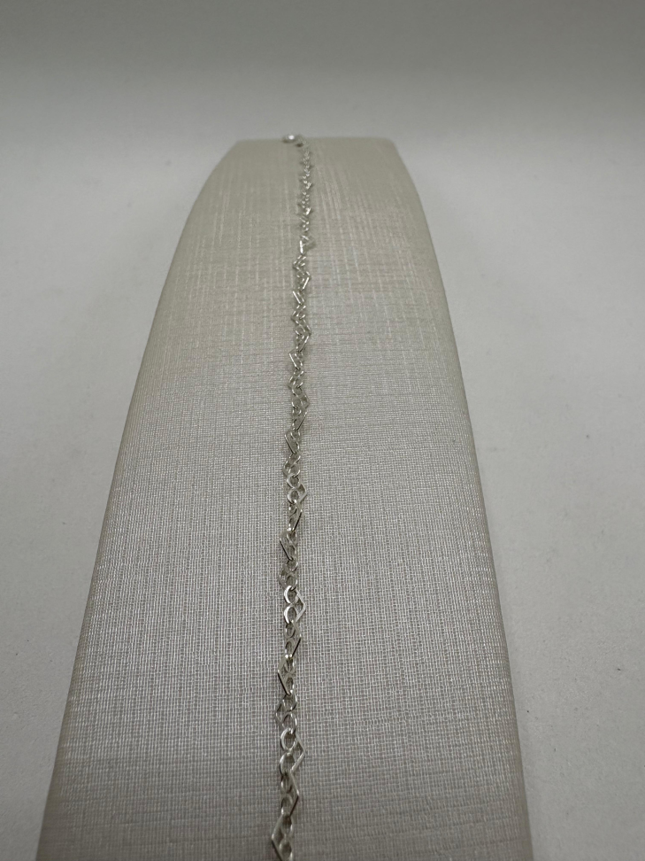 Pulseira prata corações - #2