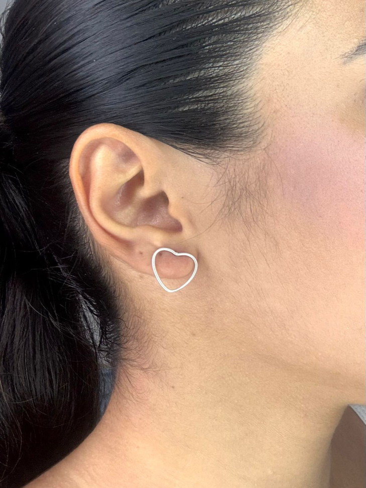 Brinco prata coração - #2