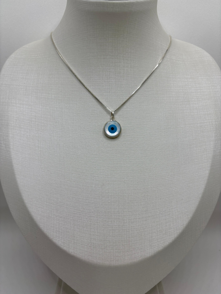 Pingente prata olho grego 12mm - #2