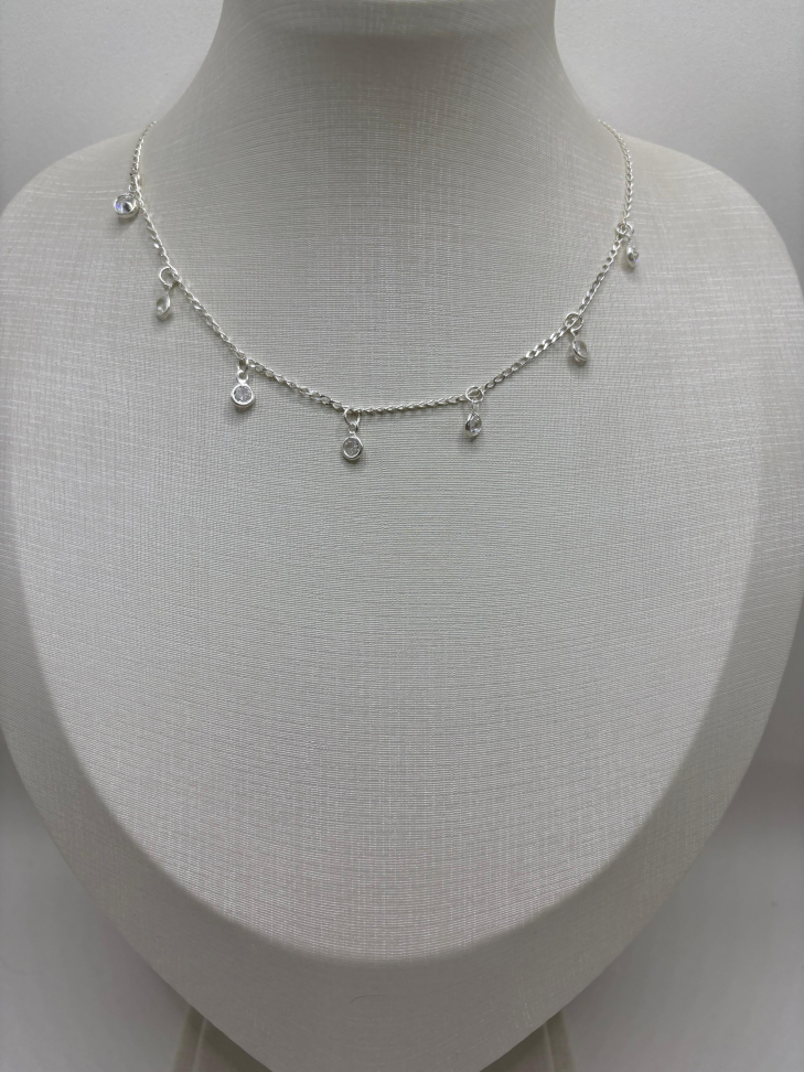 Chocker prata zircônias - #2