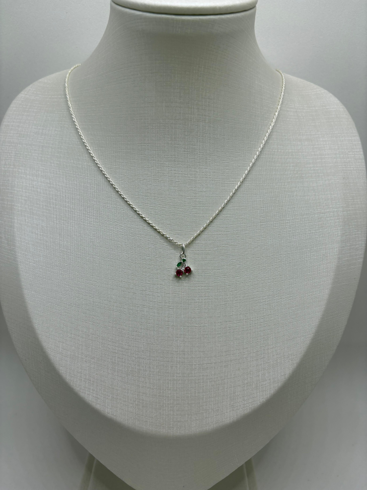 Pingente prata cereja - #2