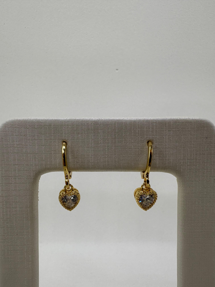 Brinco semijoia argola com pingente de coração - #2