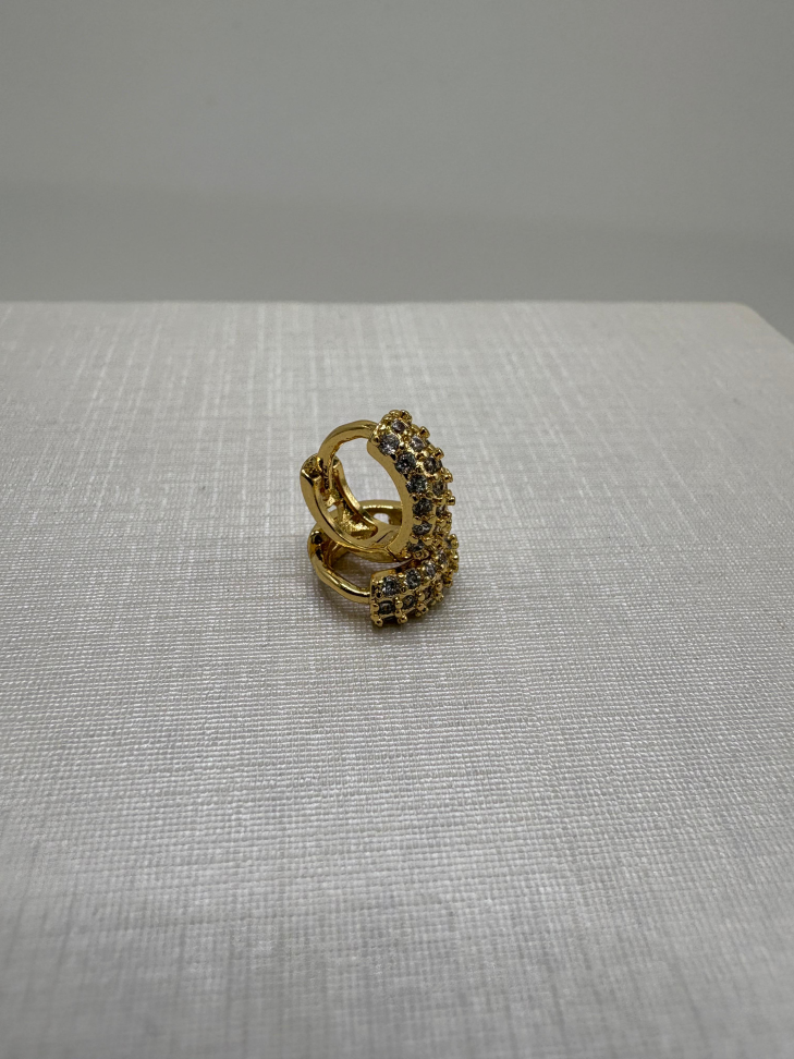 Brinco semijoia argola com zircônia - #2