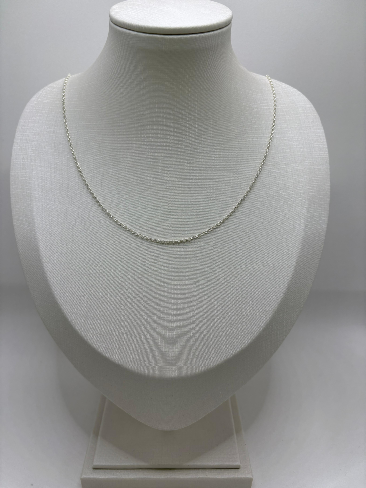 Corrente prata elo português 60cm - #2