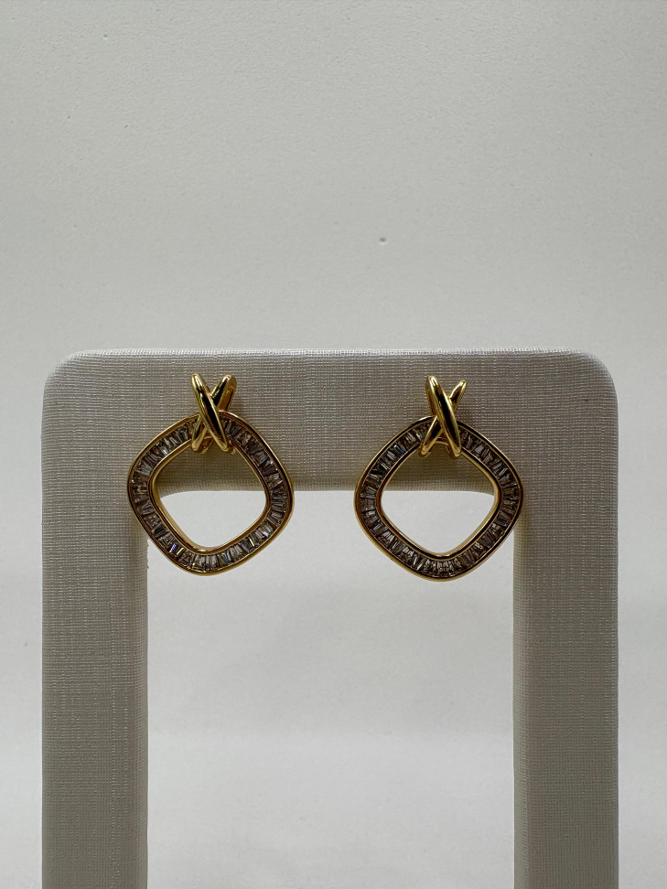 Brinco semijoia quadrado - #3