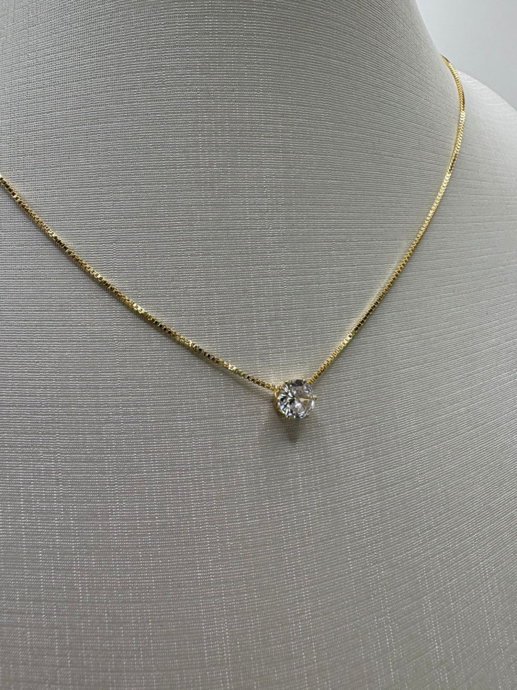 Gargantilha semijoia veneziana zircônia - #2