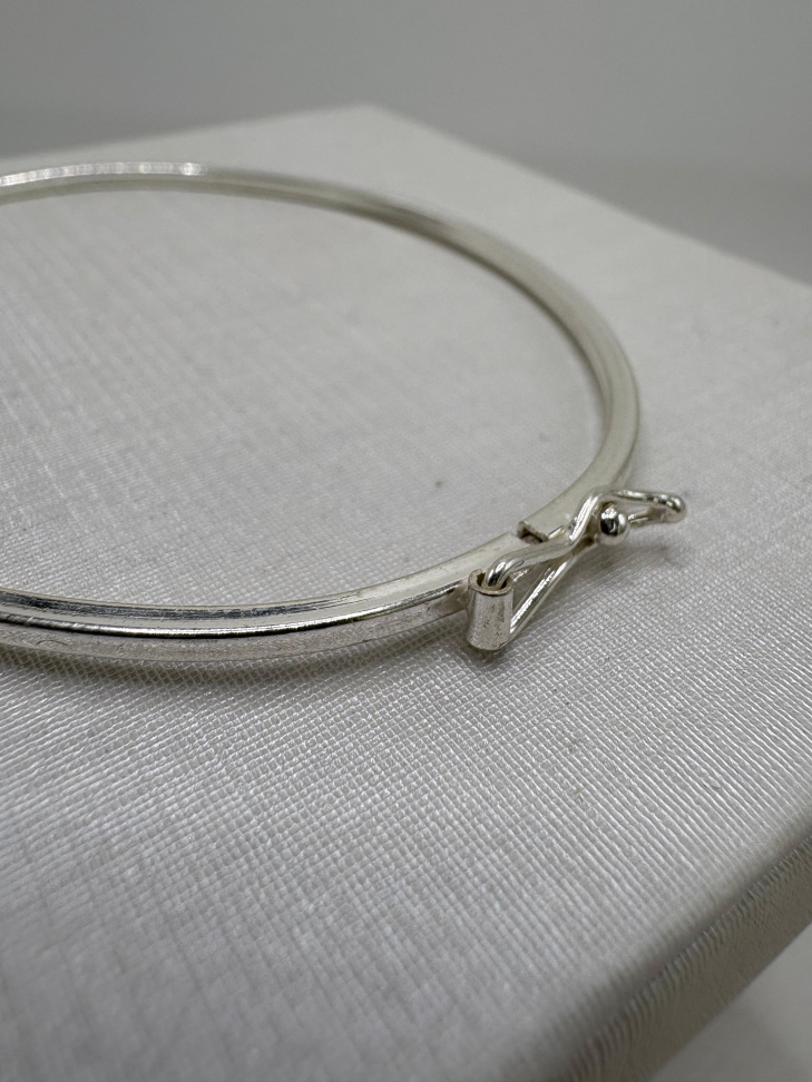 Bracelete prata fio quadrado com fecho - #2